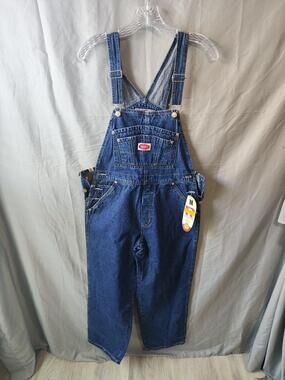 Revolt Overalls Mens Medium Denim Carpenter Stripe Bib Vintage Adjustable Workwe